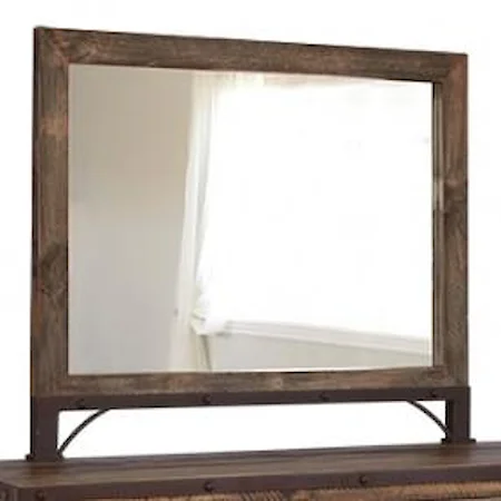 Rustic Wood Framed Dresser Mirror